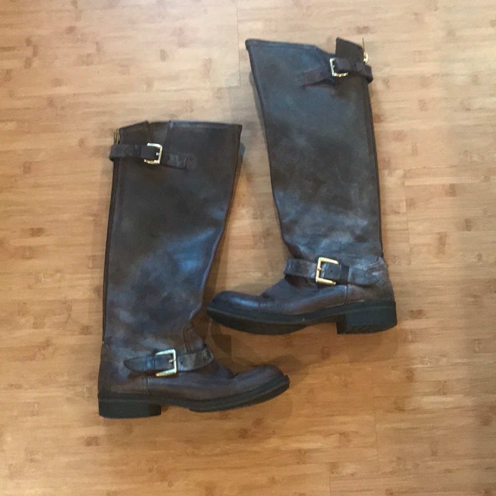 Steve Madden Tall Grey Leather Boots